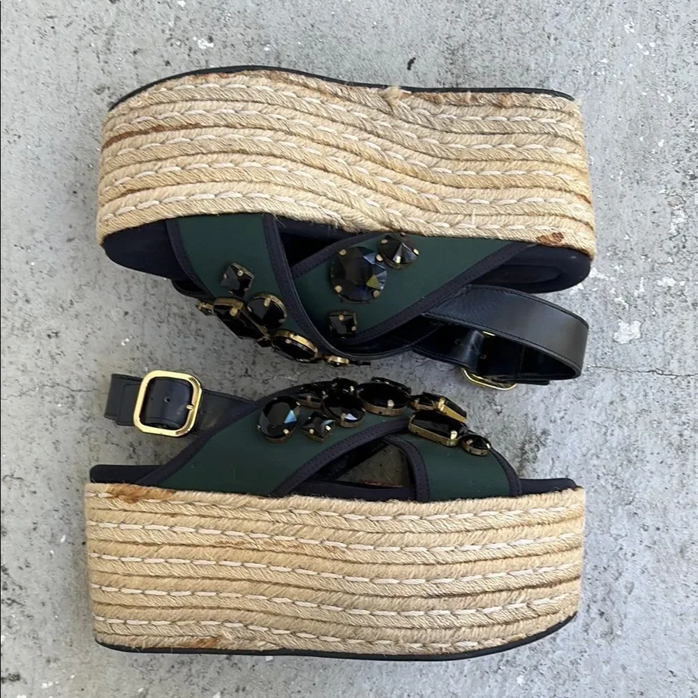 Marni Bejeweled Platform Sandals